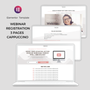 Cappuccino Etsy webinar elementor 3 Pages Templates
